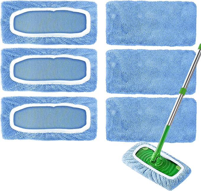 6 Pack Reusable Microfiber Mop Pads Compatible