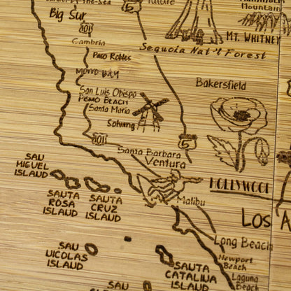 Totally Bamboo California State Puzzle 4 Piece Bamboo Coaster Set with Case