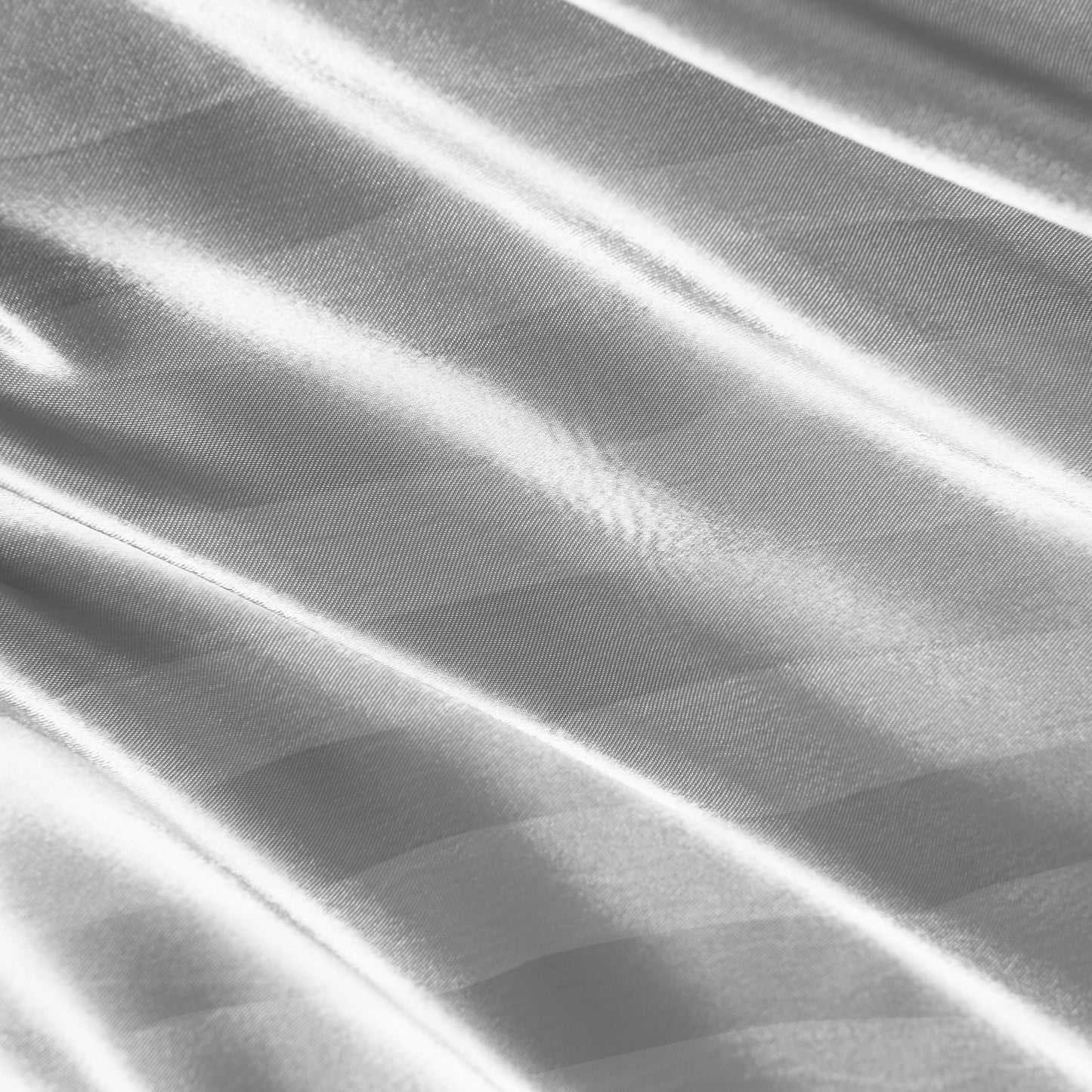 Juicy Couture Silky Satin Damask Sheet Set - Luxury Grey Bedding - Smooth Striped Sheets - Full Size