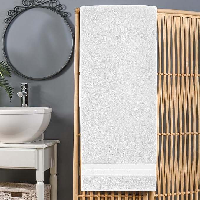 Elegant Comfort Three Line Popcorn Extra Large Luxury Bath Towel