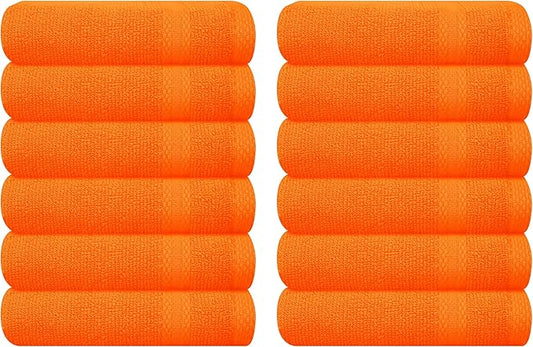GLAMBURG Ultra Soft 12-Piece Washcloths Set 13x13-100% Ringspun Cotton