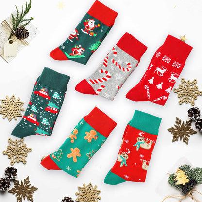 BONANGEL Christmas Socks Women, Funny Novelty Cute Xmas Holiday Crew Socks, Crazy Christmas Gifts for Women Girls