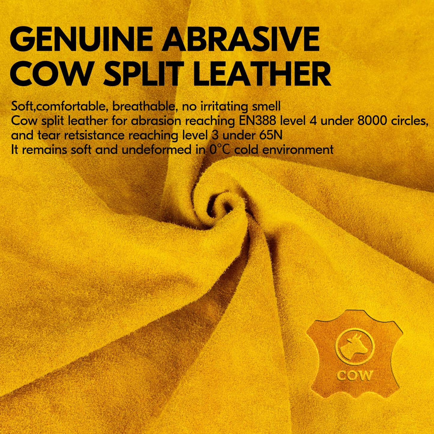 Vgo... Winter Work Gloves Gardening in Cowhide, Thermal Gardening Gloves in leather in Cold Weather for Freezer Yard Warehouse Utility, 1 pair