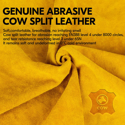 Vgo... Winter Work Gloves Gardening in Cowhide, Thermal Gardening Gloves in leather in Cold Weather for Freezer Yard Warehouse Utility, 1 pair
