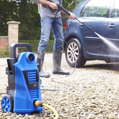Neo® Electric High Pressure Washer 110 Bar High Power Jet Water Patio Car Cleaner with Foam Tank and Brush Included