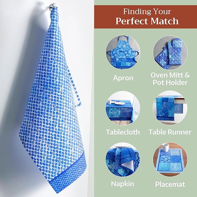 Maison d' Hermine Kitchen Towels Set of 3 100% Cotton 27.50" x 20" Reusable