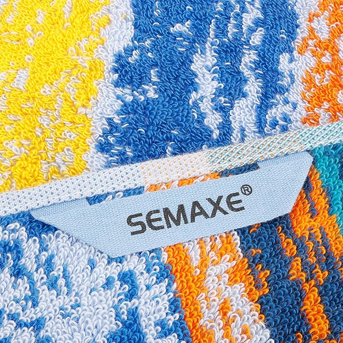 SEMAXE 18-Pack Bath Towel Set Include 6 Bath Towels, 6 Hand Towels, 6 Wash