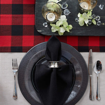 DII Buffalo Check Collection, Classic Farmhouse Table Runner, 14x108, Red & Black