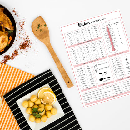 Meal Prep Bundle. Includes 1 Magnetic Acrylic Meal Planner Board, 1 Kitchen Conversion Chart Magnet, and 100 Freezer Labels for Food Storage & Organization