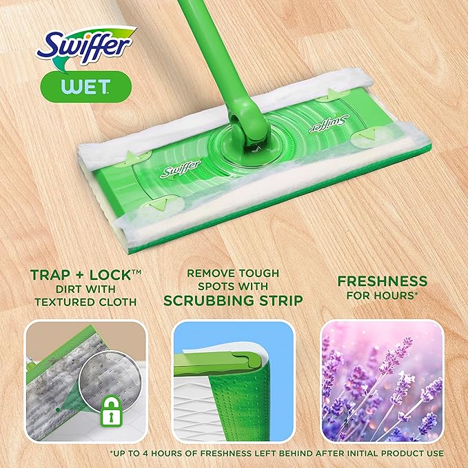 Swiffer Sweep + Mop, Wet Pads Refill, Floor Cleaner
