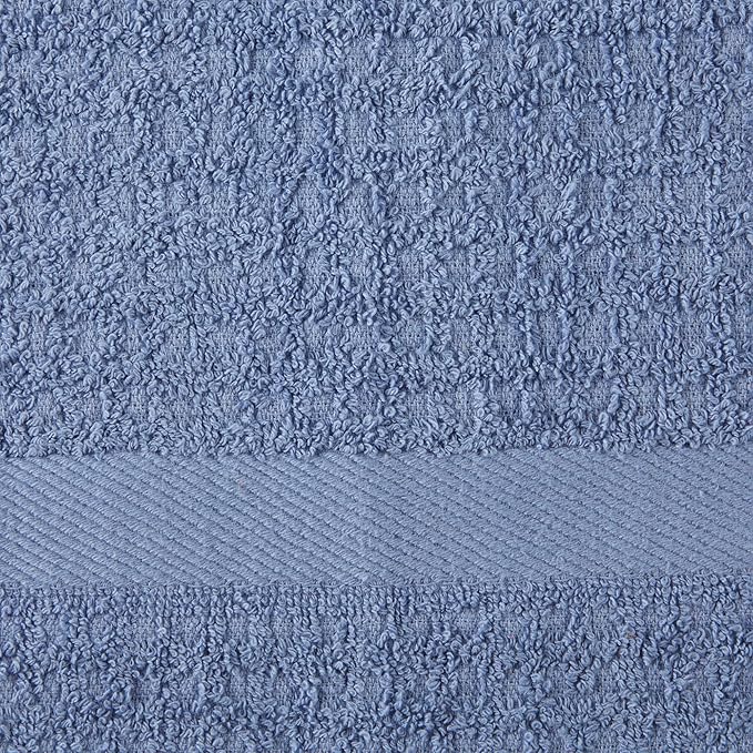 DII Basic Terry Collection Waffle Dishtowel Set, Solid Stonewash Blue, 4 Piece