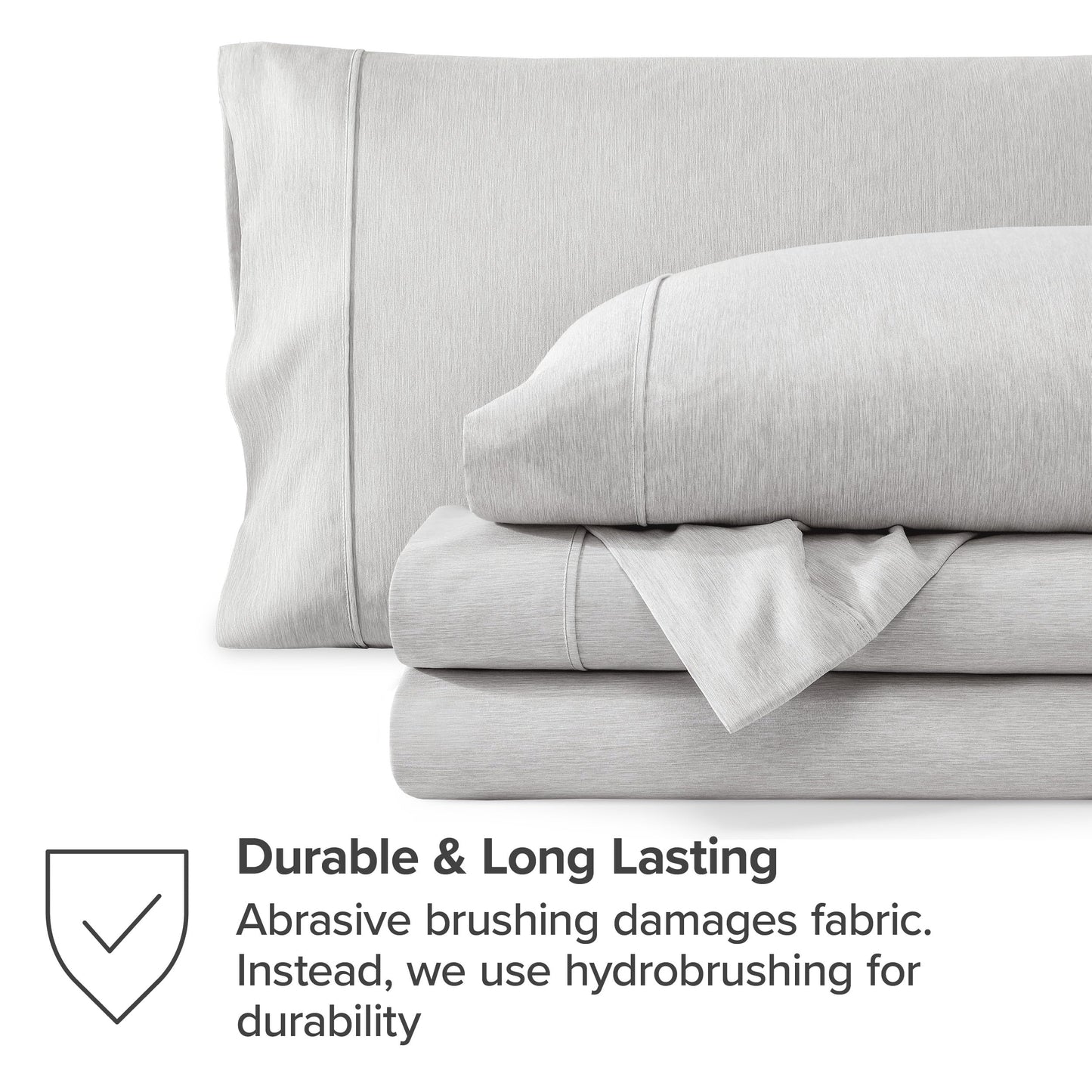 Bare Home Queen Sheet Set - Luxury 1800 Ultra-Soft Microfiber Double Brushed - Deep Pockets - Easy Fit - 4 Piece Set - Bedding & Pillowcases (Queen, Heathered Pewter)