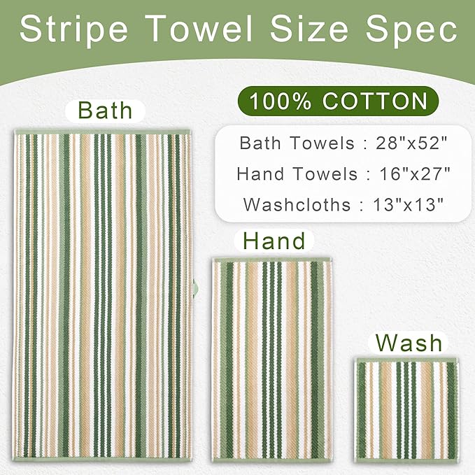 Green Striped Towels