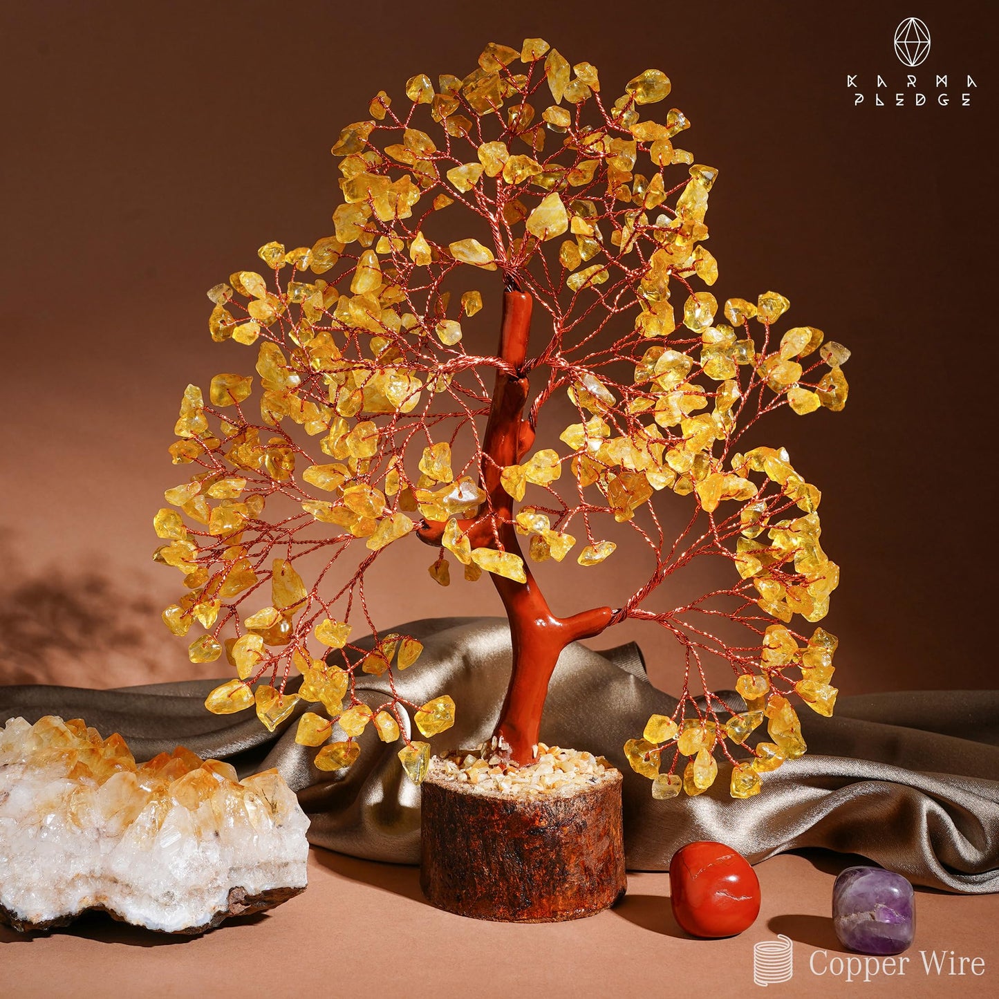 Crystal Tree of Life Birthday Gifts for Women, Men, Friends, Handmade Home Decor, Office, Room Decoration, Citrin Healing Crystal Chakra Tree for Money, Positivity, Good Luck Gifts for Her, Mom & Dad