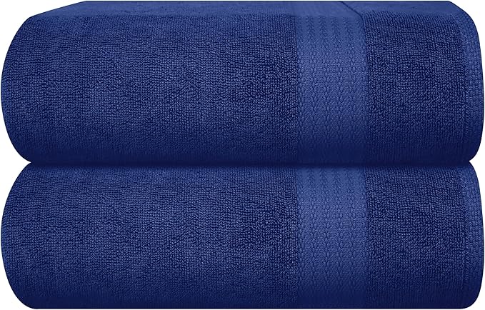 GLAMBURG Premium Cotton Oversized 2 Pack Bath Sheet 35x70-100% Pure Cotton