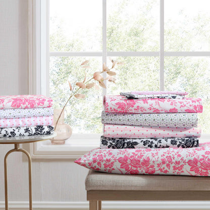 Betsey Johnson Betsey'S Toile Microfiber Black 4 Piece Sheet Set-King