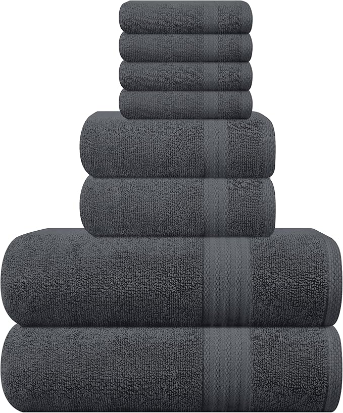 GLAMBURG Ultra Soft 8-Piece Towel Set