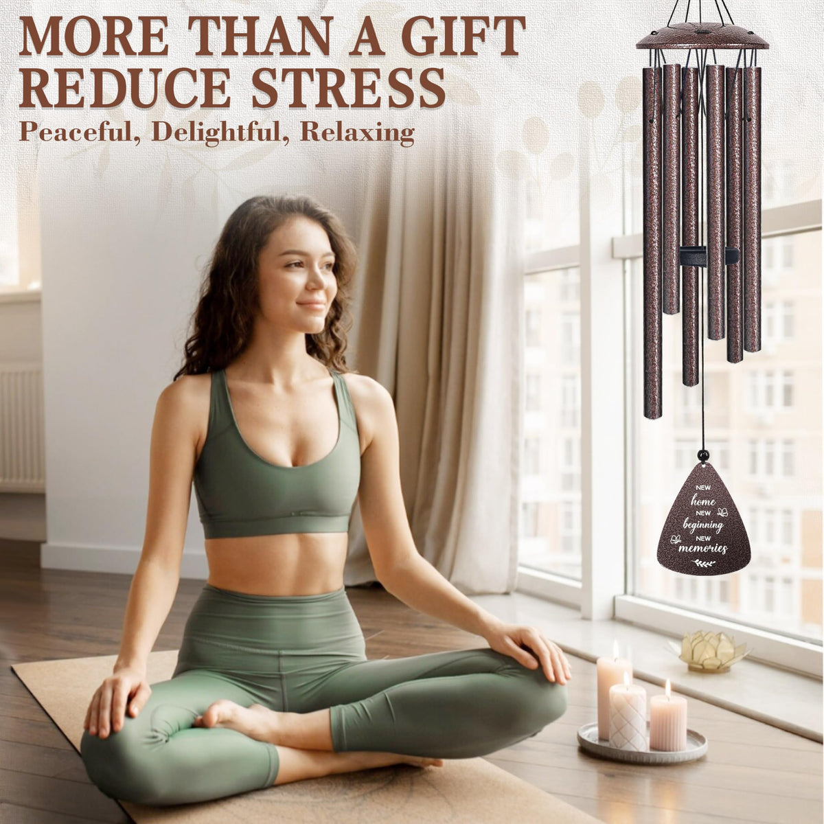 House Warming Gifts New Home, 32" Bronze Wind Chimes Housewarming Gifts, New Home Gift Ideas for Women Men Homeowners Couples Family Friends, Unique First Home Gift for Apartment Decor