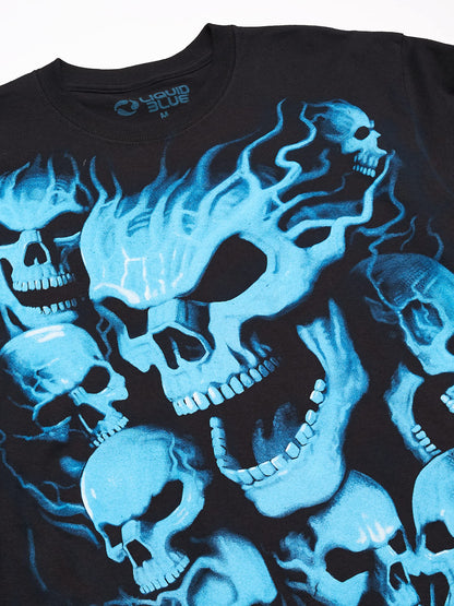 Liquid Blue Men's Vampire Skulls T-Shirt, Black, XX-Large