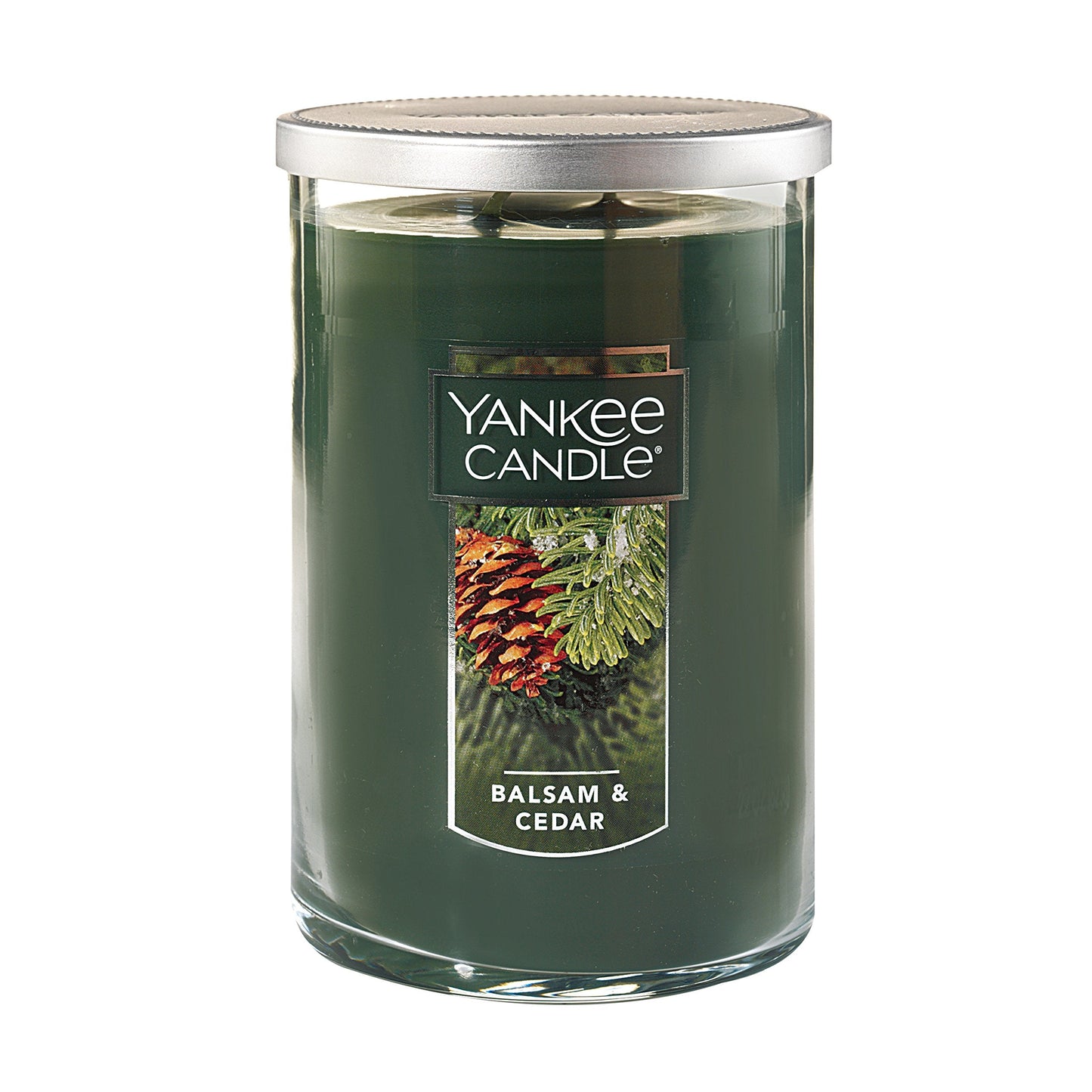 Yankee Candle, Balsam & Cedar Scented Candle, 22oz Large 2-Wick Tumbler with up to 110 Hour Burn Time