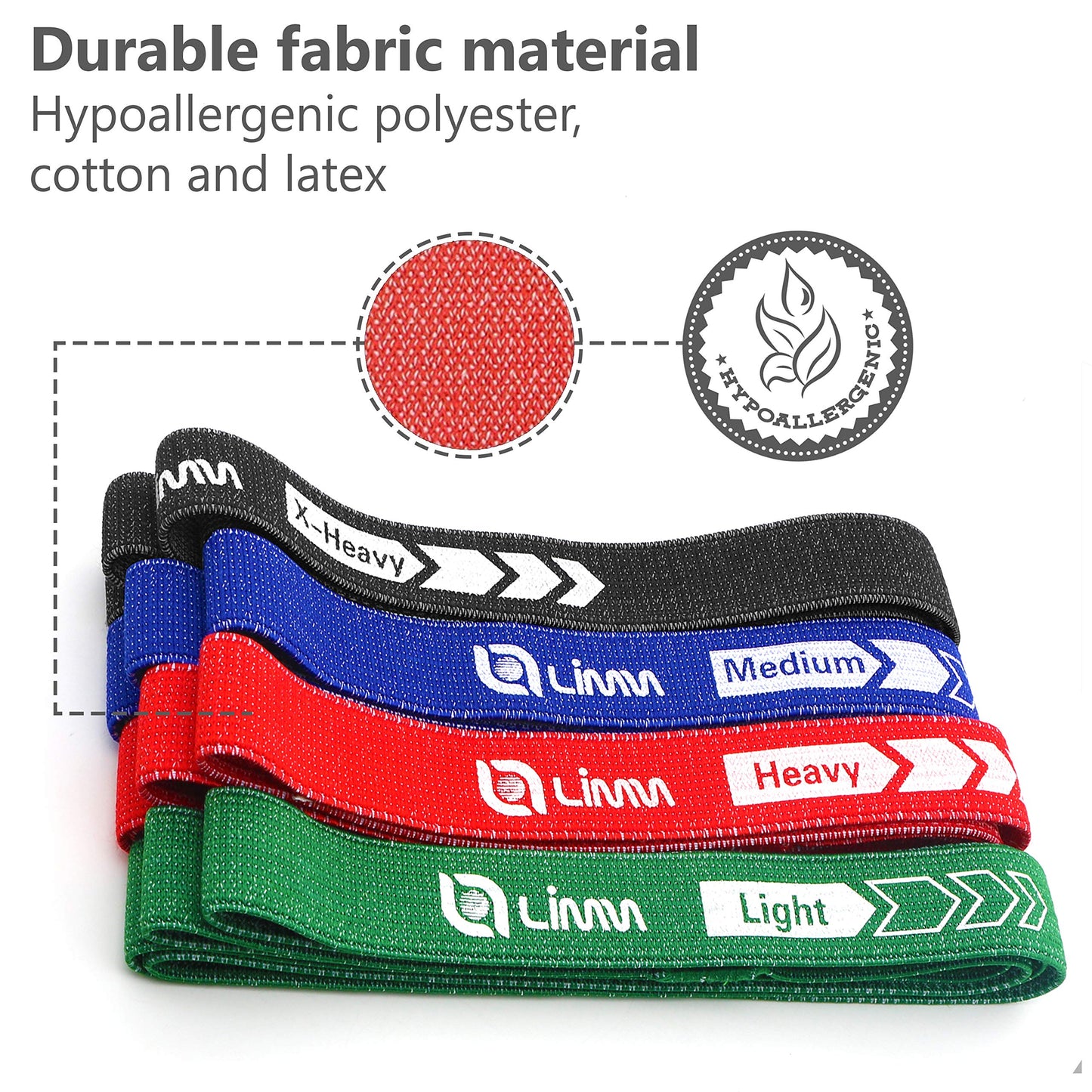 Fittest Pro by Limm Resistance Bands for Legs and Butt, Fabric Exercise Loop Bands Yoga, Pilates, Rehab, Fitness and Home Workout, Strength Bands for Booty