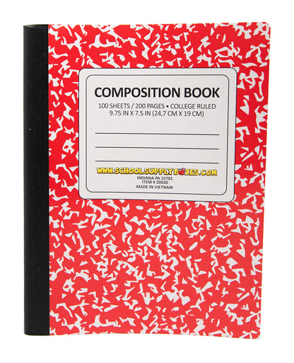 100 Sheet Composition Notebooks - School Supply Boxes - 5 College Ruled Writing Notebooks - 1 Black, 1 Red, 1 Green, 1 Blue, and 1 Yellow (College Ruled)