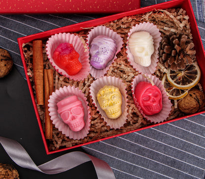 Webake Skull Chocolate Mold with 5 Different Shapes, Silicone Skeleton Mold for Halloween Chocolate, Candy, Jello, Ice, Cube, Treats, Pack of 2