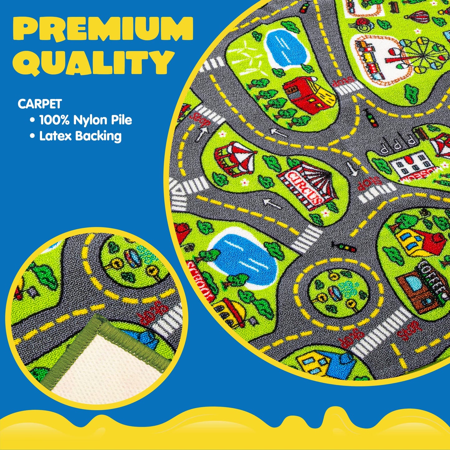 JOYIN 2 Pack Kids City Town Rug(150x80cm),Car Play Carpet,Road Rug for Toddlers,Pretend Play Gift for Kids,Educational Floor Mat for Bedroom & Playroom,Toy for Boys and Girls