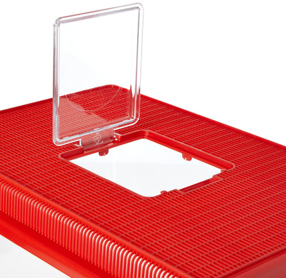 Ferplast Plastic Container for Small Animals GEO EXTRA LARGE Aquarium Tank 11 L for Fishes Terrarium Turtles Insects, Sturdy Plastic, Ventilation Grills, 35,6 x 23,4 x h 22,8 cm Red