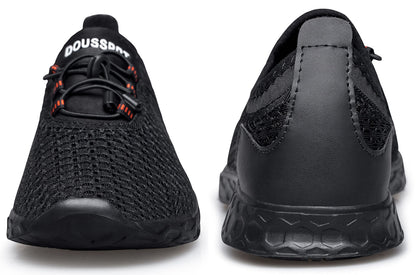 DOUSSPRT Men's Water Shoes Quick Drying Sports Aqua Shoes AllBlack Size 7