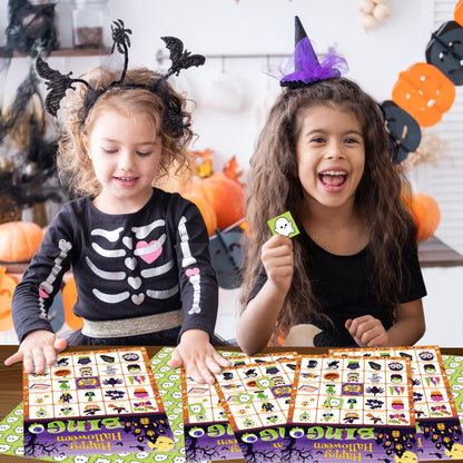 OHOME Halloween Games - Halloween Bingo for Kids | Halloween Party Favors - 24 Players Halloween Toys Gifts Party Supplies | Halloween Crafts Accessories Treats Activities for Family