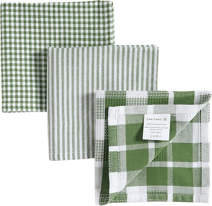 LANE LINEN 100% Cotton Kitchen Dish Cloths, Ultra Soft Absorbent Quick Drying