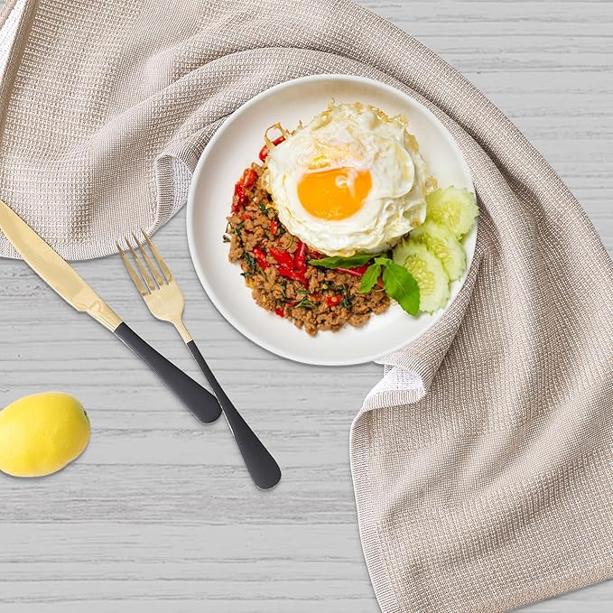 Homaxy Premium Kitchen Towels, Large Cotton Kitchen Hand Towels, Flat and Terry