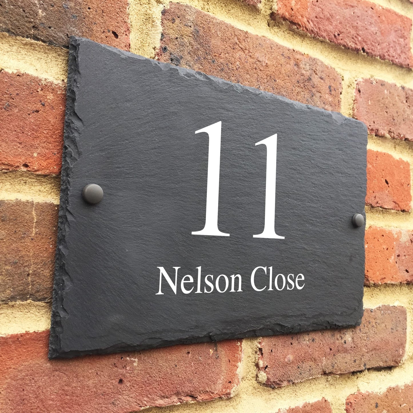 Bespoke Slate House Signs - Handmade Custom Door Number Wall Plaque with Rustic Black Farmhouse Design - Includes Screws & Fixings - Ideal for Home, Office, Gate, Porch - 200x300mm