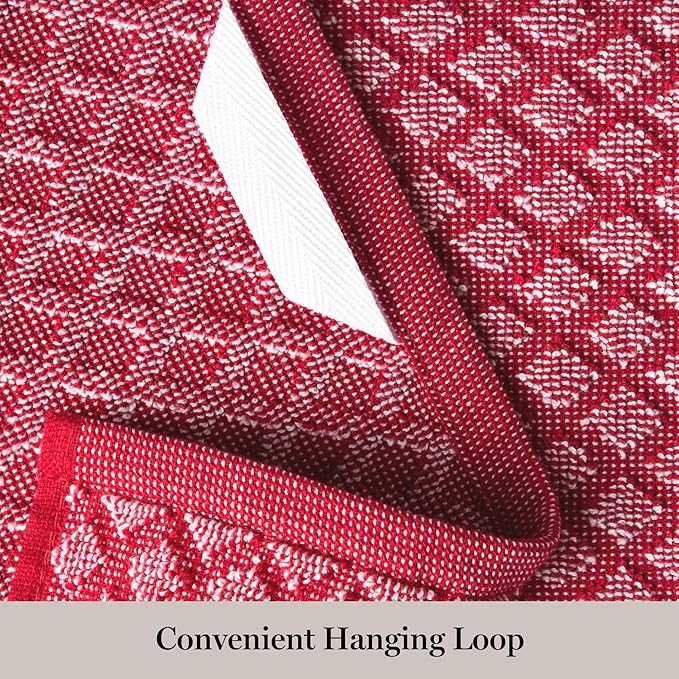 Martha Stewart Honeycomb Chambray Textured Kitchen Towel 4-Pack Set, 100% Cotton