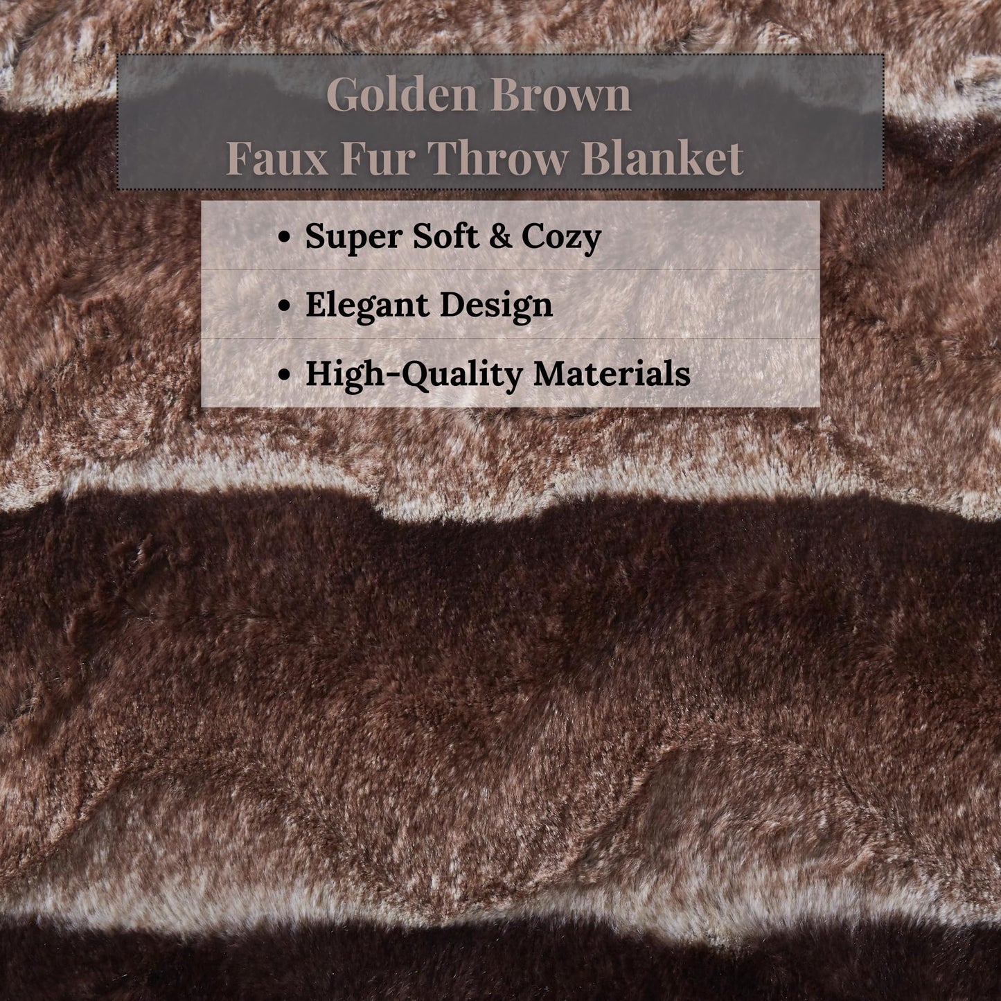 Tache Faux Fur Throw Blanket Brown 50 X 60 Inch Elegant Super Soft Warm Dark Golden Brown Faux Fur Throw Blanket for Lap Decorative Throw for Couch and Sofa