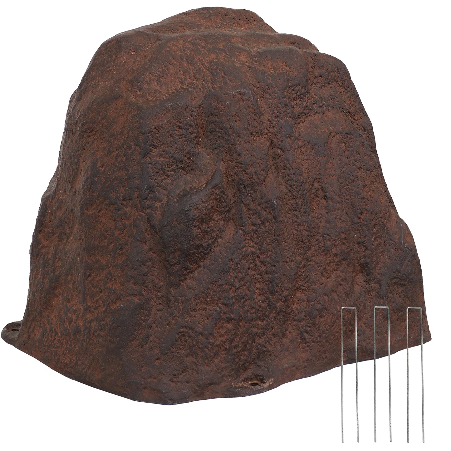 Sunnydaze 21.5” H Large Faux Landscape Rock Cover - Lightweight Polyresin Fake Rock Well Pump Cover for Outside – Realistic Natural Texture – Brown