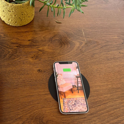UUMAO 40MM Magnetic Invisible Wireless Charger, Under Desk 15W Furniture Wireless Charging Pad for Magsafe iPhone 15/14 (with PD Adapter) (Magsafe Desk Sticker Coil Included)