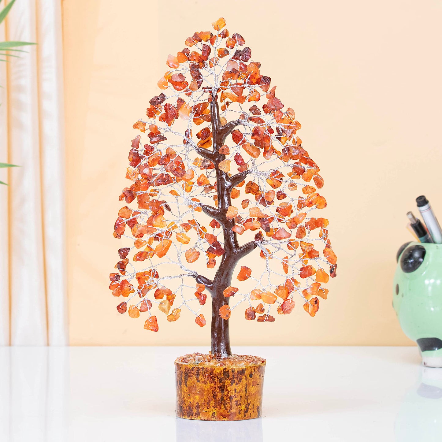 Carnelian Crystal Tree of Life Money Bonsai Natural Gemstone Feng Shui Tree for Luck, Prosperity Healing Crystal Chakra Tree for Home Office Decor Spiritual Gift, Birthday Gifts for Women, Mom Sister