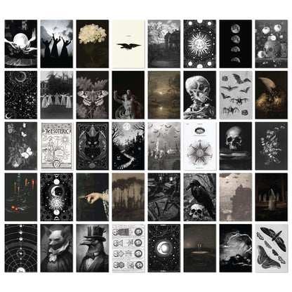 97 Decor Witchy Decor Aesthetic - 40 Pcs Gothic Posters Moody Spooky Home Decors, Gothic Halloween Decorations, Scary Creepy Wall Art Prints, Dark Witchy Wall Collage (4"x6")