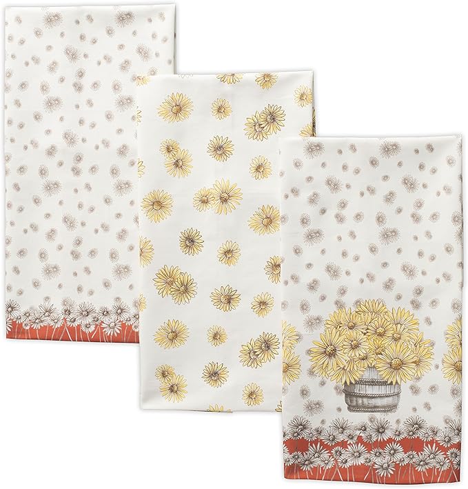 Maison d' Hermine Kitchen Towels Set of 3 100% Cotton 20" x 27.5" Reusable