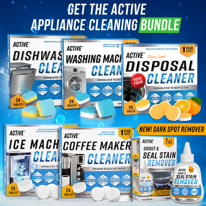 Mould Stain Remover Gel Cleaner - ACTIVE Heavy Duty Stain Cleaner for Front Loader Washing Machine Seal, Rubber Gasket, Bathroom Grout, Shower, Caulk - Front Load Washer Cleaning Solution - 7 Fl Oz