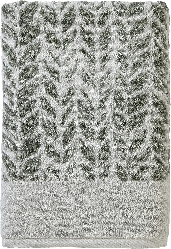 SKL Home Distressed Leaves 100% Turkish Cotton Premium Bath Towel, 600 GSM