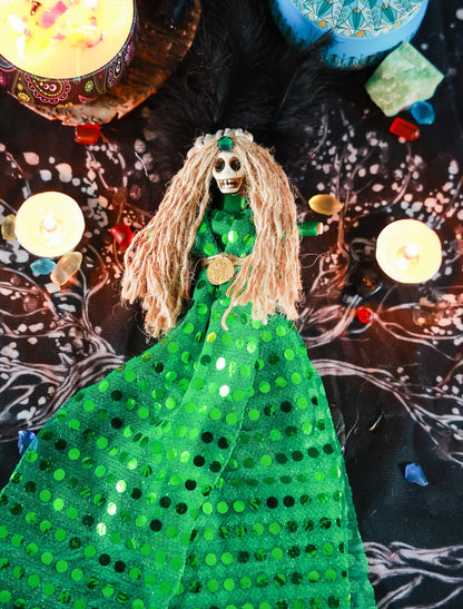 Nosadi Voodoo Doll Handmade Set Real Hemp Rope Wrapped Skull Horror Witches Poppet Gifts Doll for Halloween Birthday Christmas Party Gift Supplies Decoration