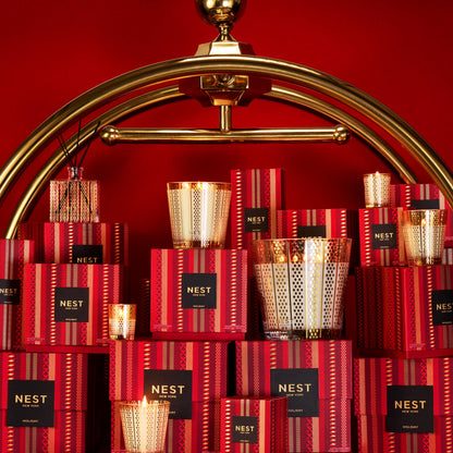 NEST New York Scented 3-Wick Christmas Candle, Holiday - 21.2 oz - Up to 100-Hour Burn Time - Reusable Glass Vessel