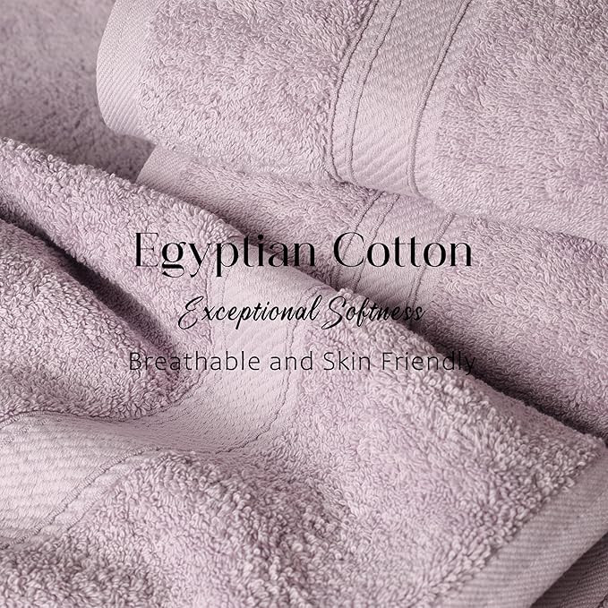 SUPERIOR Egyptian Cotton Pile Bath Towel Set of 2, Ultra Soft Luxury Towels