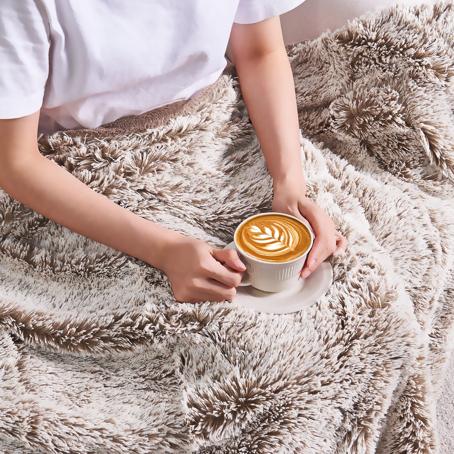 Home Soft Things Woolly Mammoth Throw Blanket, 50" x 60", Tannin