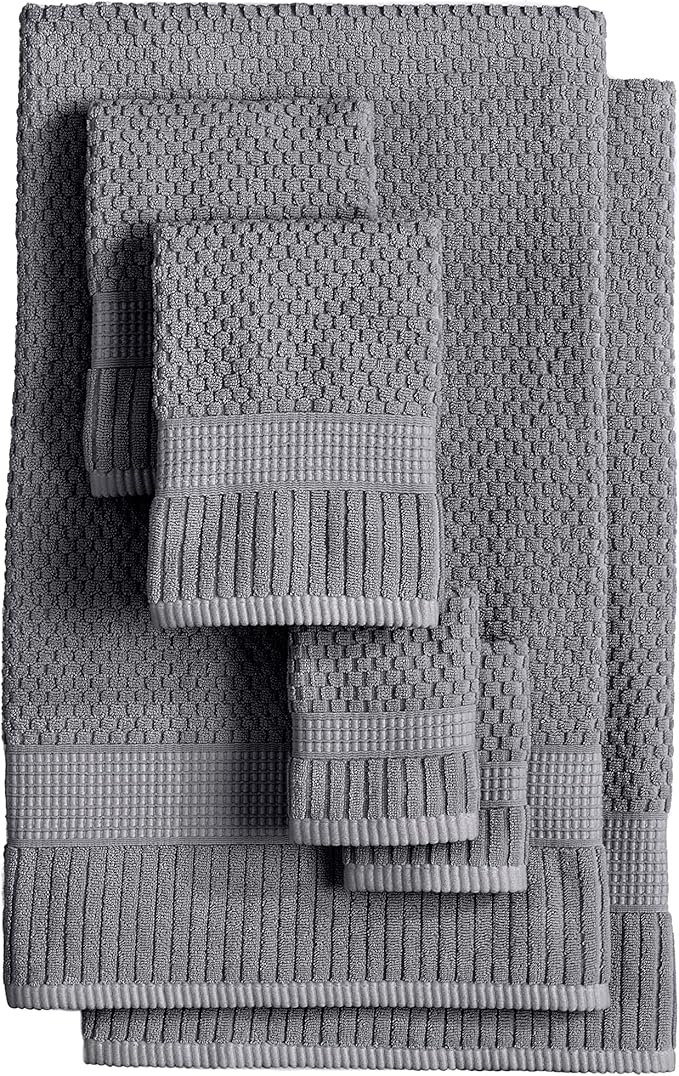 NY Loft 100% Cotton Towel Set 6 Piece | Super Soft & Absorbent Quick-Dry 2 Bath