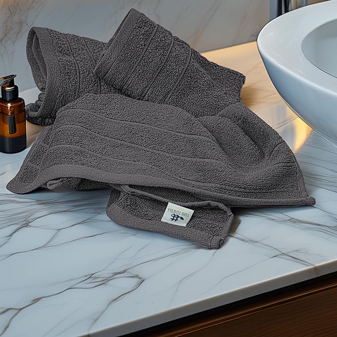 Tens Towels Pack of 6 Hand Towels, 100% Cotton, Lighter Weight, Quick to Dry