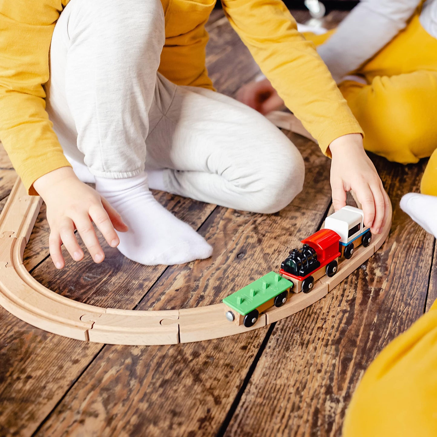 THE TWIDDLERS - 192 Piece Wooden Train Track Expansion Pack, Large Set Compatible with All Major Brand Toy Trains - Wide Selection of Straight and Curved Track, Premium Wood Railway Accessories